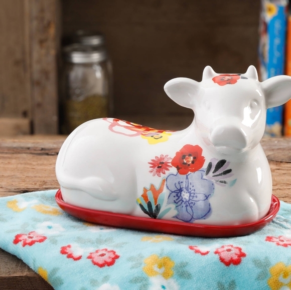 🌺 New Pioneer Woman Cow Butter Tray Dish - Picture 3 of 7